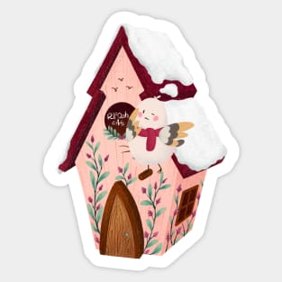 Bird and house Sticker